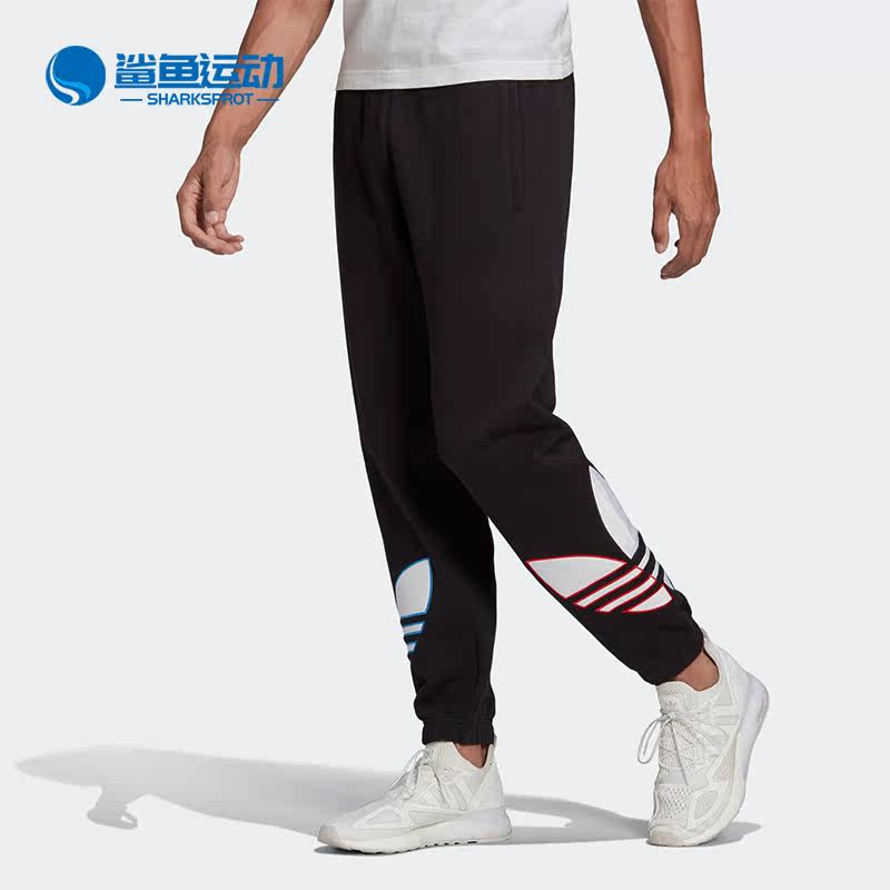 Adidas/阿迪达斯正品三叶草冬新款大logo运动裤子收口长裤 GN3574