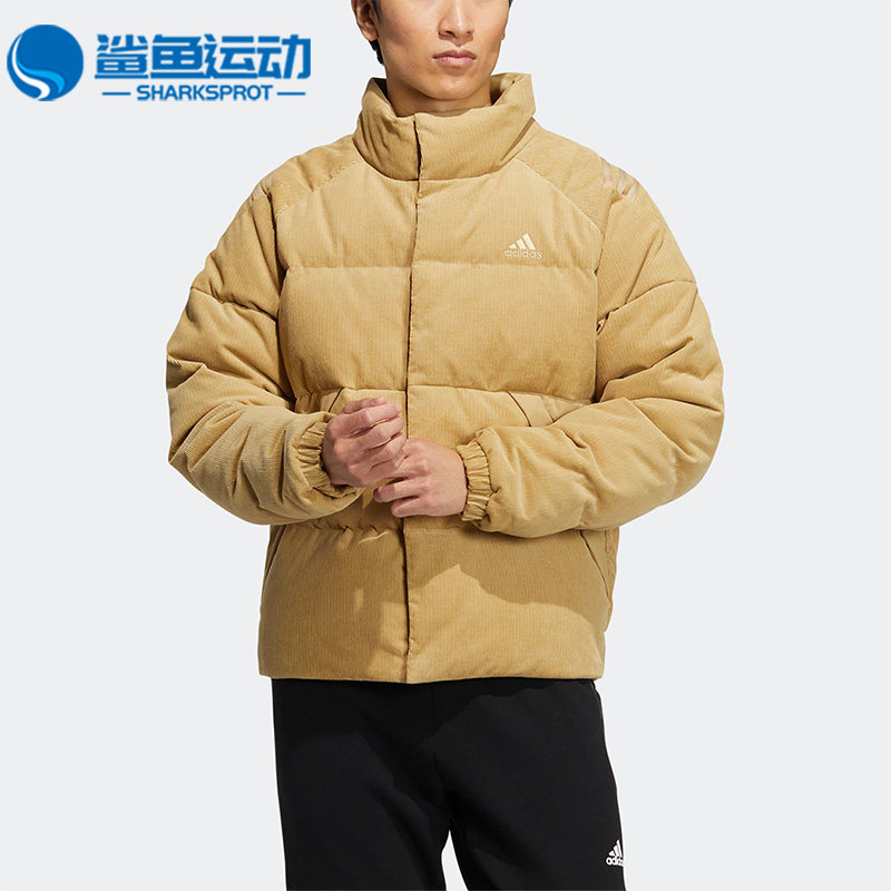 Adidas/阿迪达斯正品冬季男灯芯绒立领运动休闲保暖羽绒服 HN2124