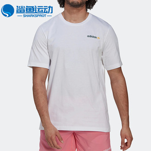 阿迪达斯正品 三叶草夏季 新款 HR7906 Adidas 男子透气印花短袖 T恤