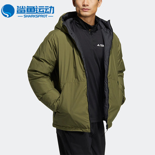 Adidas/阿迪达斯正品户外双面男子运动休闲宽松连帽羽绒服 HR5243