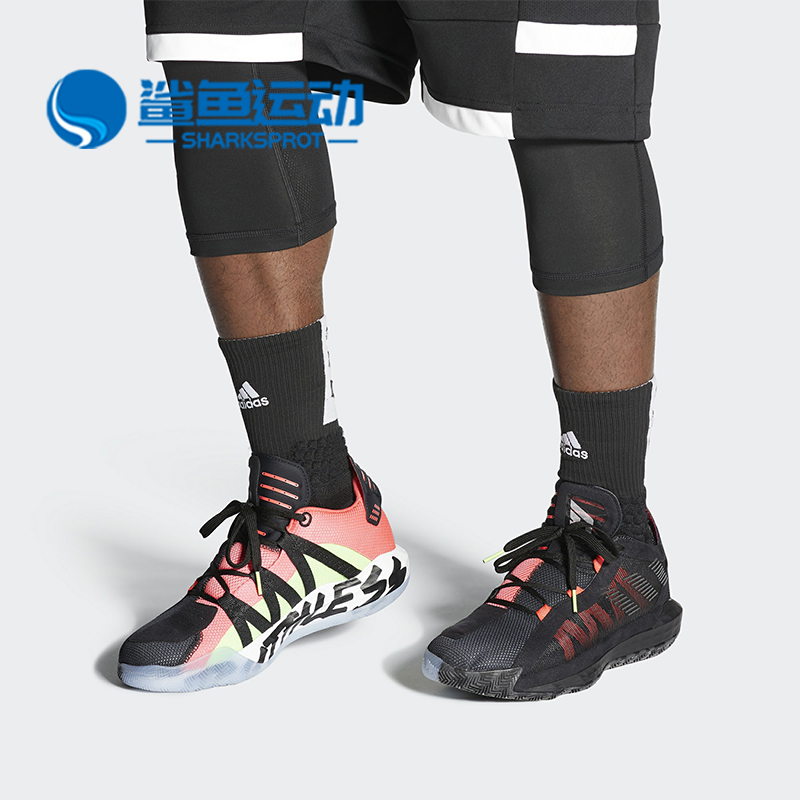 adidas/阿迪达斯dame 6利拉德6黑白红鸳鸯男子运动篮球鞋ef9875