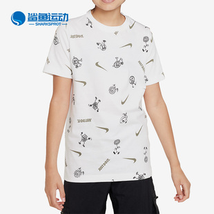耐克正品 T恤FD3968 新款 休闲印花短袖 100 大童运动时尚 Nike