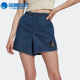 Adidas HL9071 女子休闲牛仔透气运动短裤 阿迪达斯正品 三叶草新款
