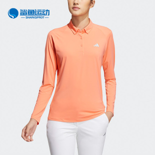 女子款 高尔夫运动休闲长袖 阿迪达斯正品 POLO衫 HT0044 夏季 Adidas