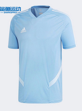 Adidas/阿迪达斯正品男子V领透气足球训练运动短袖T恤 DW4811