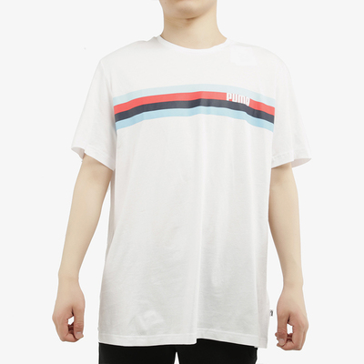 彪马男子休闲运动印花短袖t恤衫