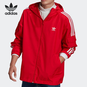 Adidas/阿迪达斯正品三叶草男子连帽运动风衣夹克外套 GN3473