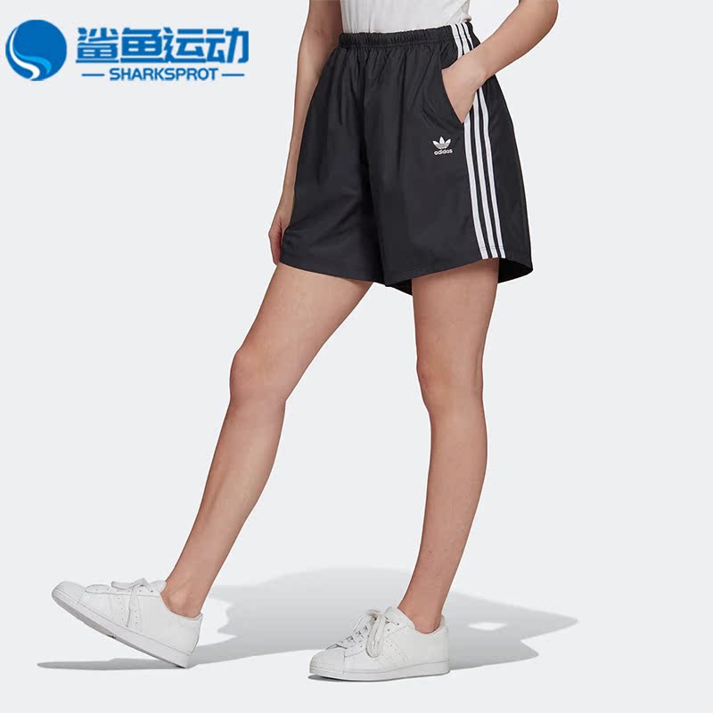 Adidas/阿迪达斯正品三叶草夏季透气女子松紧休闲运动短裤H37753