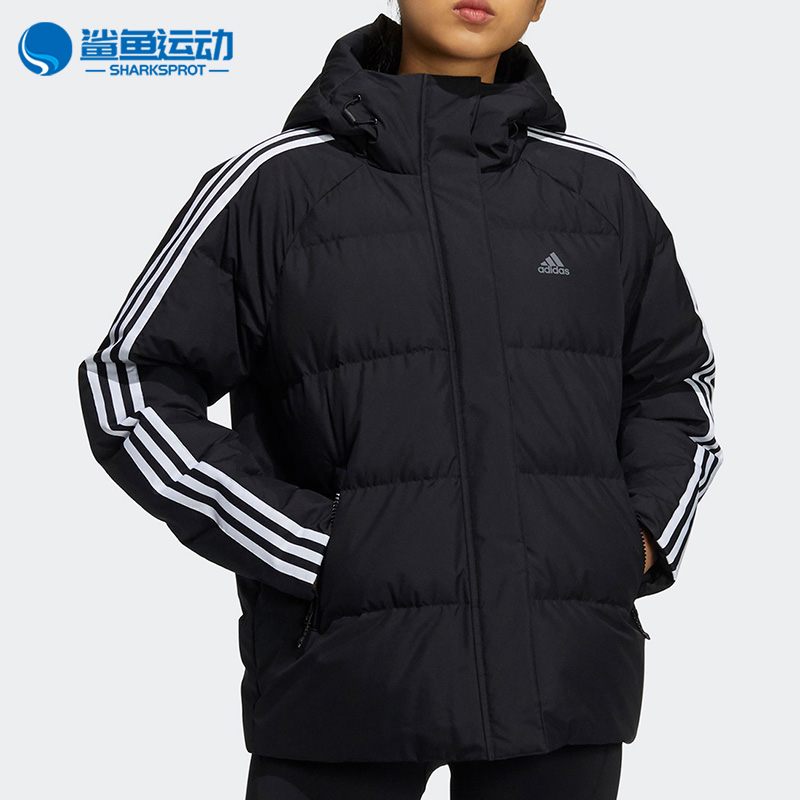 Adidas休闲运动保暖连帽羽绒服