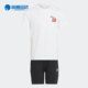阿迪达斯正品 短裤 夏季 Adidas 新款 小童运动短袖 套装 H22613