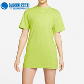 耐克正品 长款 夏季 Nike 时尚 女子休闲圆领短袖 T恤连衣裙CJ2243 321