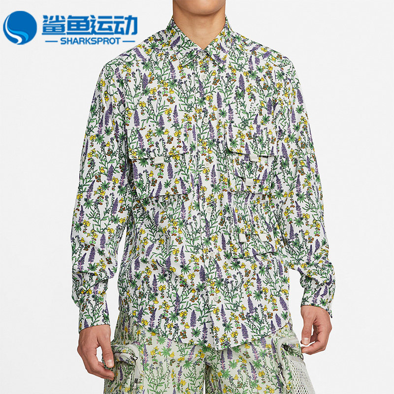 Nike/耐克正品夏季花卉满印透气男子运动翻领长袖T恤DN3942-072