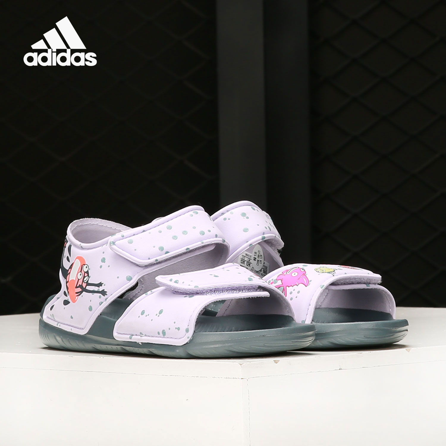 Adidas/阿迪达斯正品夏季新款男女童露趾运动鞋休闲鞋 EG2179