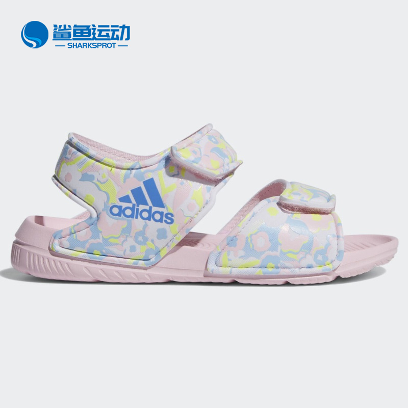 Adidas夏女露趾沙滩ef0376童鞋