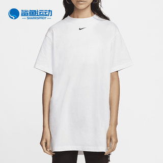 Nike/耐克正品夏季女子短袖长款圆领休闲运动T恤CJ2243-100