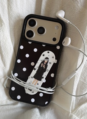 韩系ins风博主同款波点古早轻亚甜美时髦个性适用iPhone17promax/16pro保护壳15/14promax手机壳