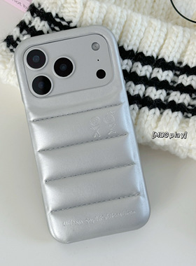 韩系ins网红博主同款樱花粉适用新款17promax/14ProMax手机壳13简约15plus创意13Promax半包羽绒壳