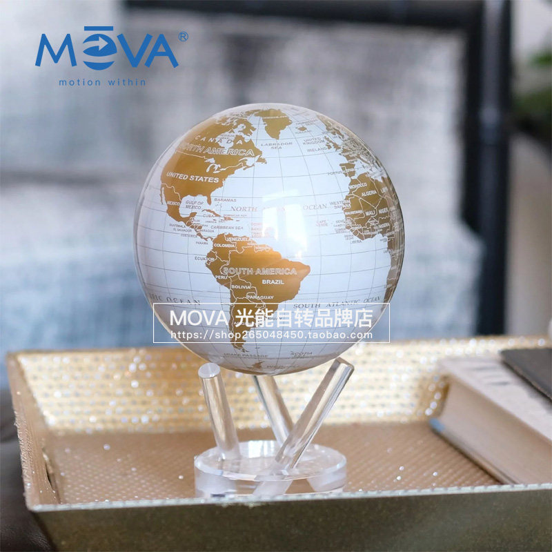 美国 mova光能自转地球仪行政区星球模型悬浮英文世界地图摆件
