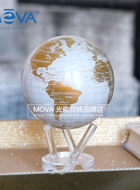 美国 mova光能自转地球仪行政区星球模型悬浮英文世界地图摆件