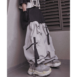 休闲运动裤 多口袋工装 男 高街美式 UUCSCC嘻哈潮牌宽松阔腿束脚长裤
