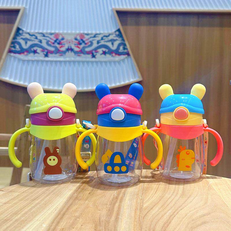 儿童吸管水杯带手柄一岁以上宝宝吸管杯子幼儿园专用可爱学饮杯
