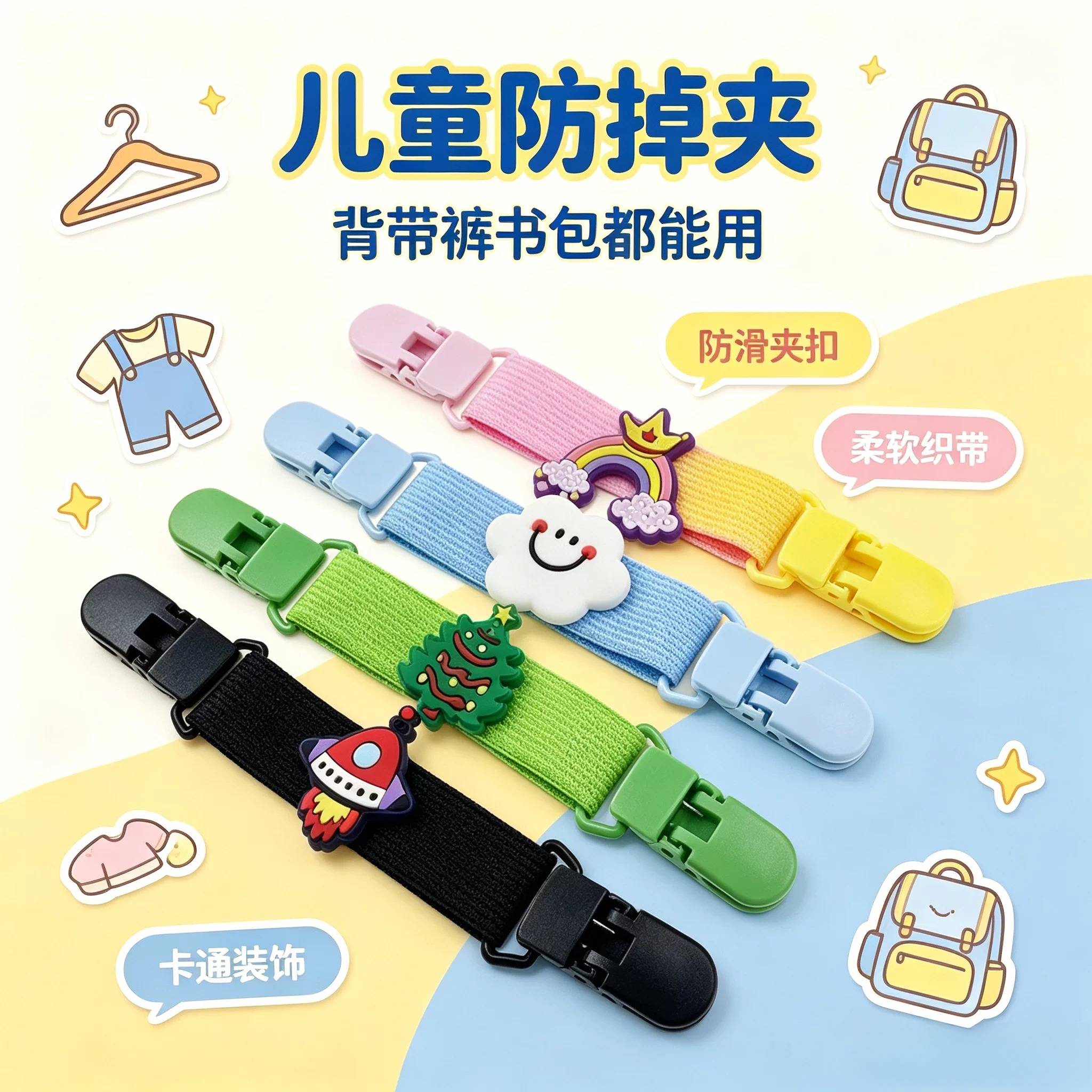 儿童书包带固定夹小学生背包胸前卡扣带松紧带双肩包肩带防滑神器