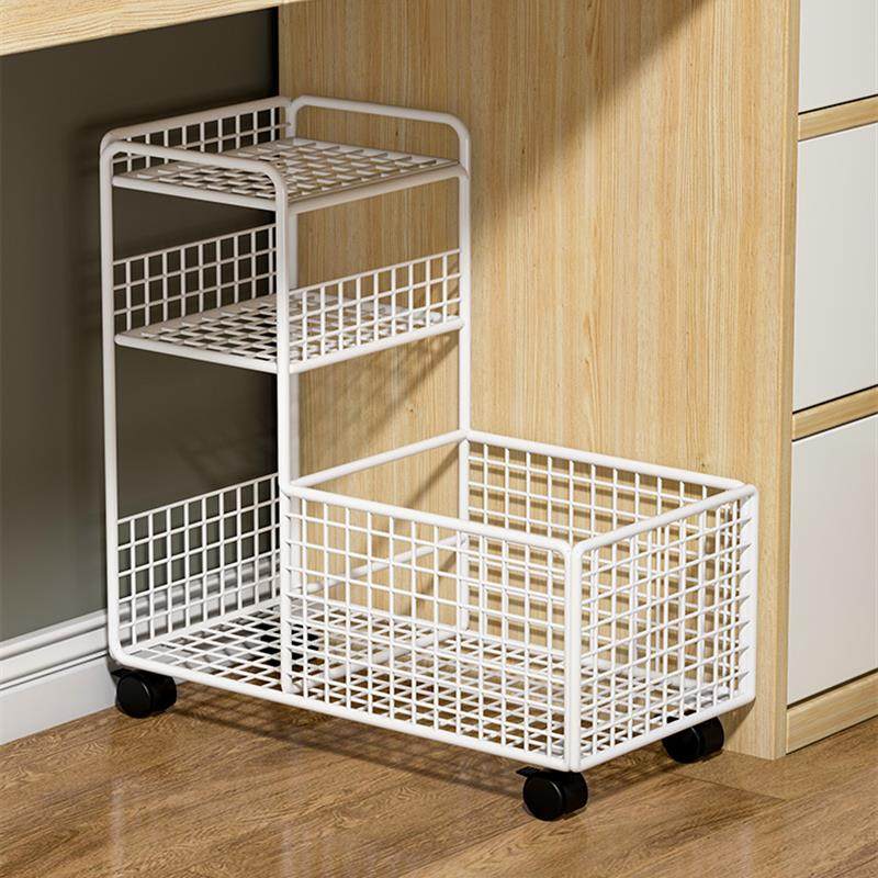 桌下置物架书架移动收纳柜落地带轮桌底书包书本收纳层架多层小推,收纳整理,整理架/置物架/收纳架,淘宝优惠券,粉丝福利购,淘宝优惠卷