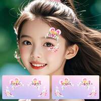Non-toxic and washable facial tattoo stickers for children at the beginning of the school year, rainbow performance stage makeup special arm stickers thumbnail 4
