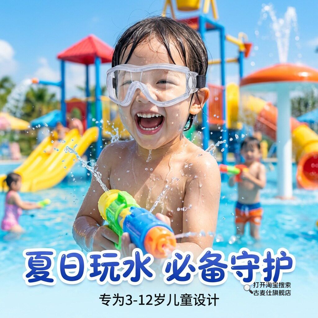 儿童护目镜防风沙户外骑车防风漂流打水仗柳絮飞沫全包围防护眼镜
