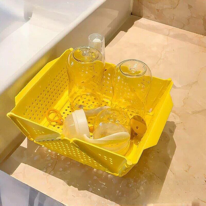 宝宝外出折叠沥水盆新款可折叠收纳篮厨房沥水架洗菜篮洗水果神器