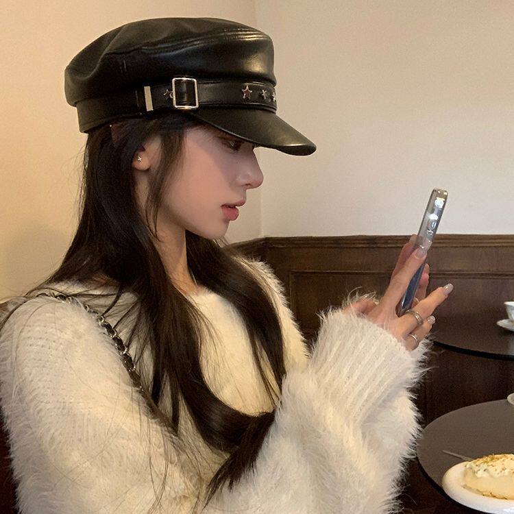 秋冬季PU皮平顶网红百搭星星贝雷帽气质个性八角帽覆古画 画家帽,服饰配件/皮带/帽子/围巾,帽子,淘宝优惠券,粉丝福利购,淘宝优惠卷