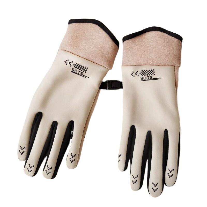 加厚手套秋冬季可触屏加绒保暖骑行滑雪棉电动车手套男女防寒防风