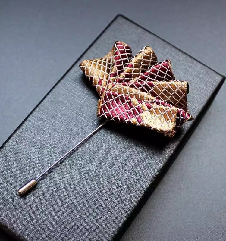 直插式复古口袋巾免折西装方巾潮男士领口配饰胸花一字针胸针胸巾