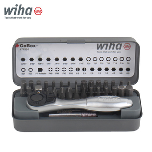 德国wiha威汉32件迷你棘轮扳手批头套装进口多功能螺丝刀GOBOX