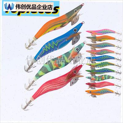 木虾鱿鱼钩爆炸钩2.5#q3.0#3.5#闪电虾带响珠包布矶钓路亚假饵eg,