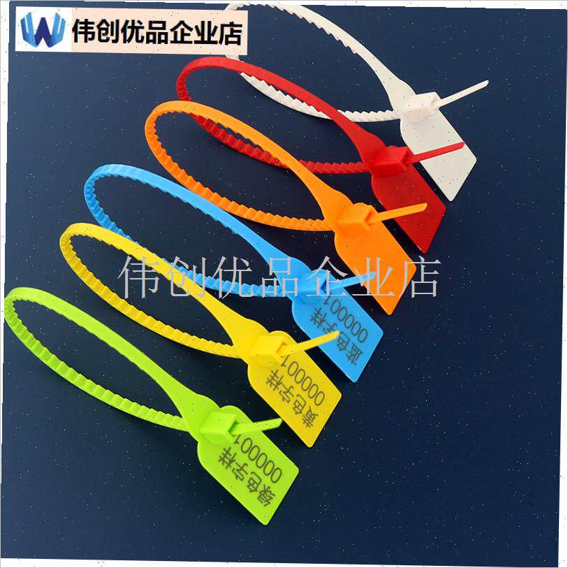 100条一次性塑料封条标签扎带防调E包卡扣抽紧货柜银行运输吊牌3,