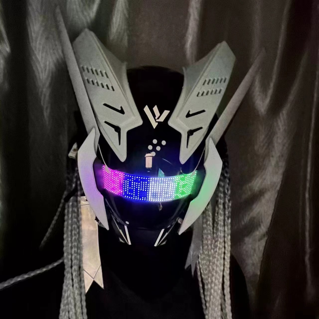 赛博朋克面具全脸面罩cosplay铁血战士头盔机能风科技感机甲风格
