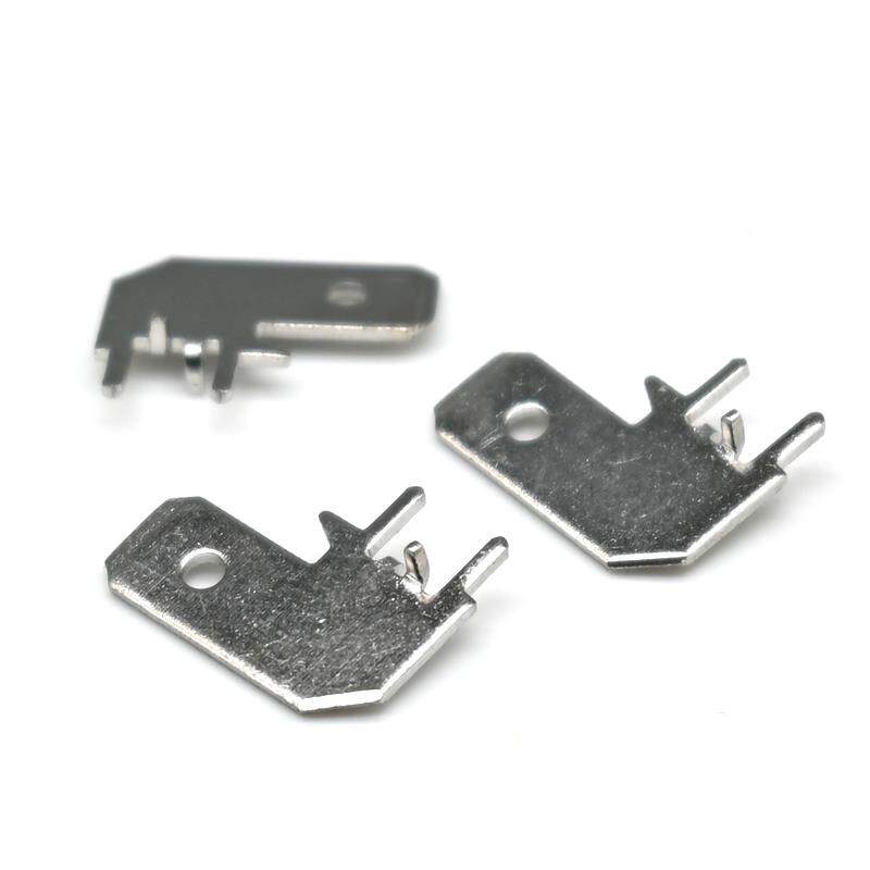 热销6.3弯头定位线路板插片/旗形公插L型插片/焊插片电路板连接插