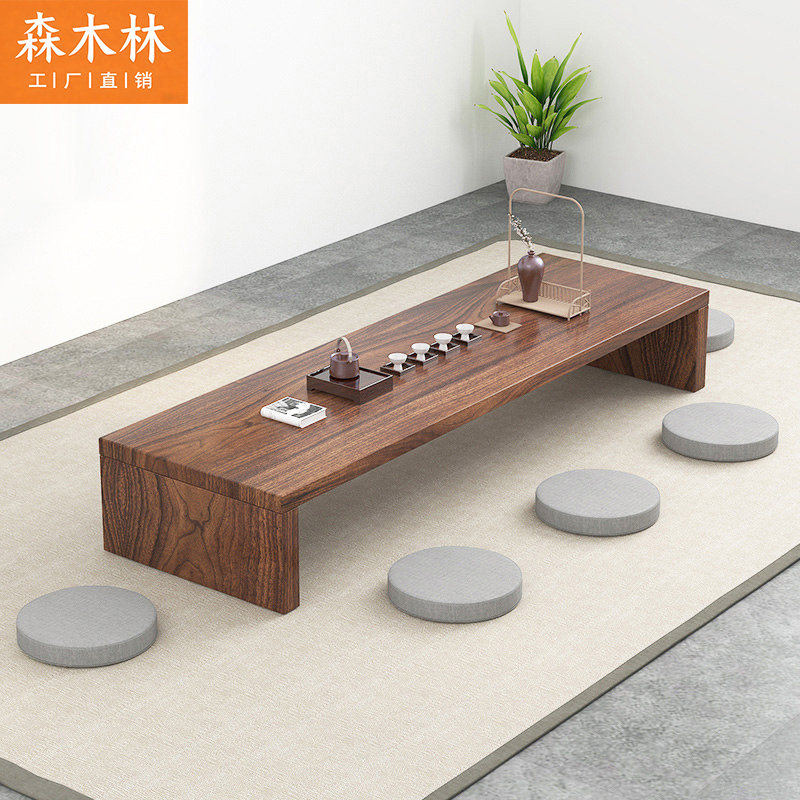 榻榻米茶桌飘窗实木新中式图片
