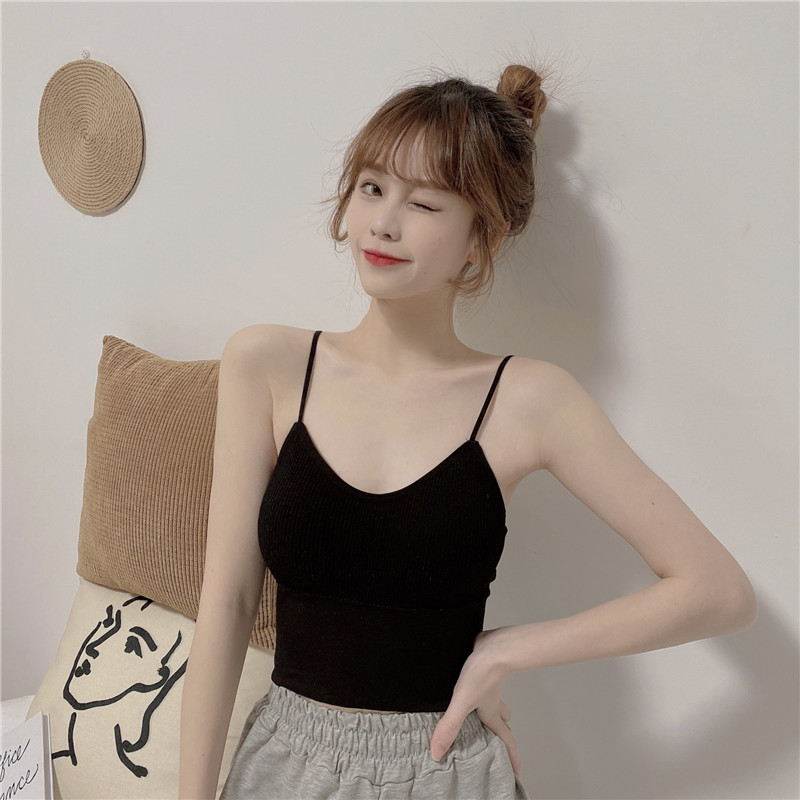 Real shot and real price spring and summer Korean sports vest with beautiful back and suspender