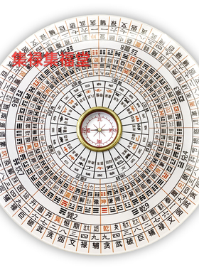 6寸5二十四山天心正运风水罗盘 三元九运挨星立局山向飞星