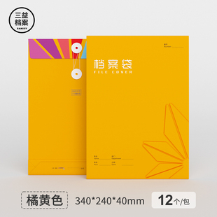 12个档案袋牛皮纸加厚纸质a4文件袋资料袋投标合同收纳大号大容量办公用品烫银9011批发可定制订做印刷logo