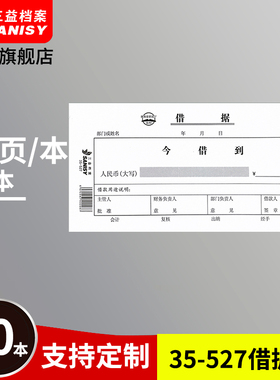 三益档案10本装35-527借据单借款记账凭证财务会计办公用品210x105mm