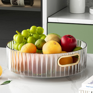 水果盘家用客厅可旋转轻奢风创意新款茶几零食摆放盘装水果的盘子