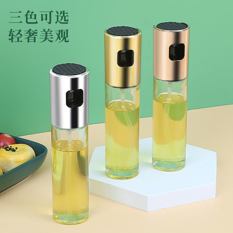 玻璃喷油壶家用按压式细喷雾调味厨房酱醋调料瓶喷壶烧烤喷油瓶