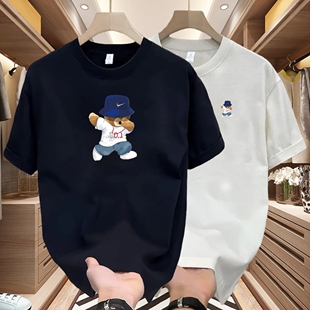 新款 T恤男夏季 300克重磅纯棉短袖 运动休闲上衣打底衫 奥莱专柜