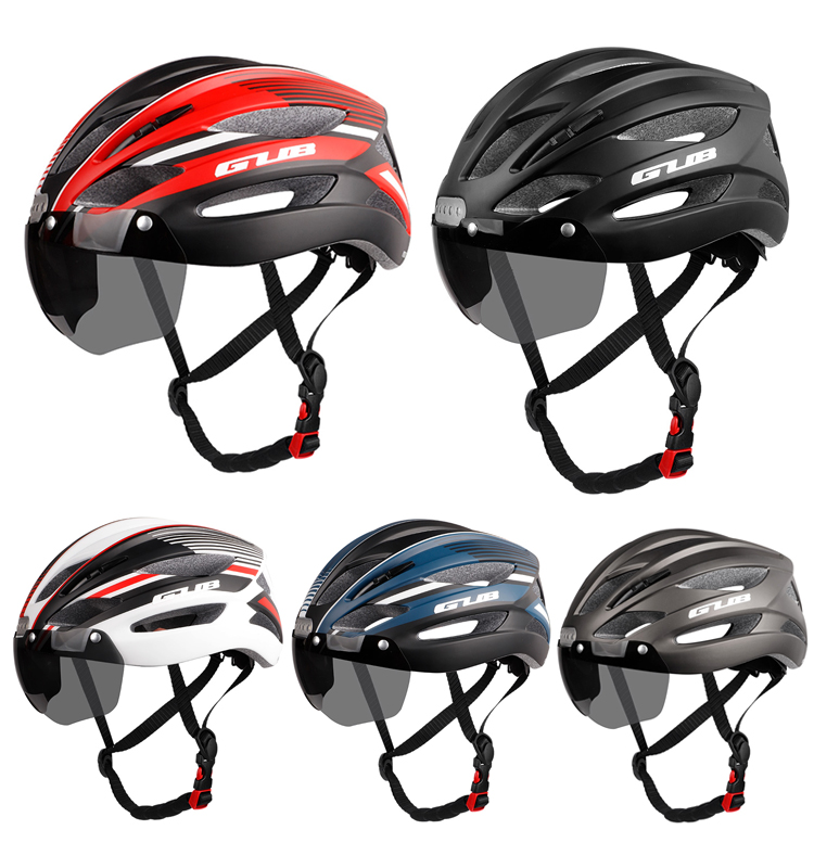 GUB K100 PLUS 头盔 免安装磁铁吸附风镜设计，标配前灯及后尾灯
