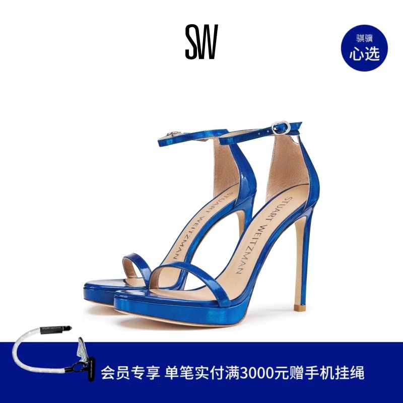 SW NUDIST DISCO春夏细跟一字带凉鞋仙女风高跟鞋