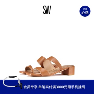 SLIDE 夏季 粗跟方头凉鞋 女 女双带外穿拖鞋 MIAMI