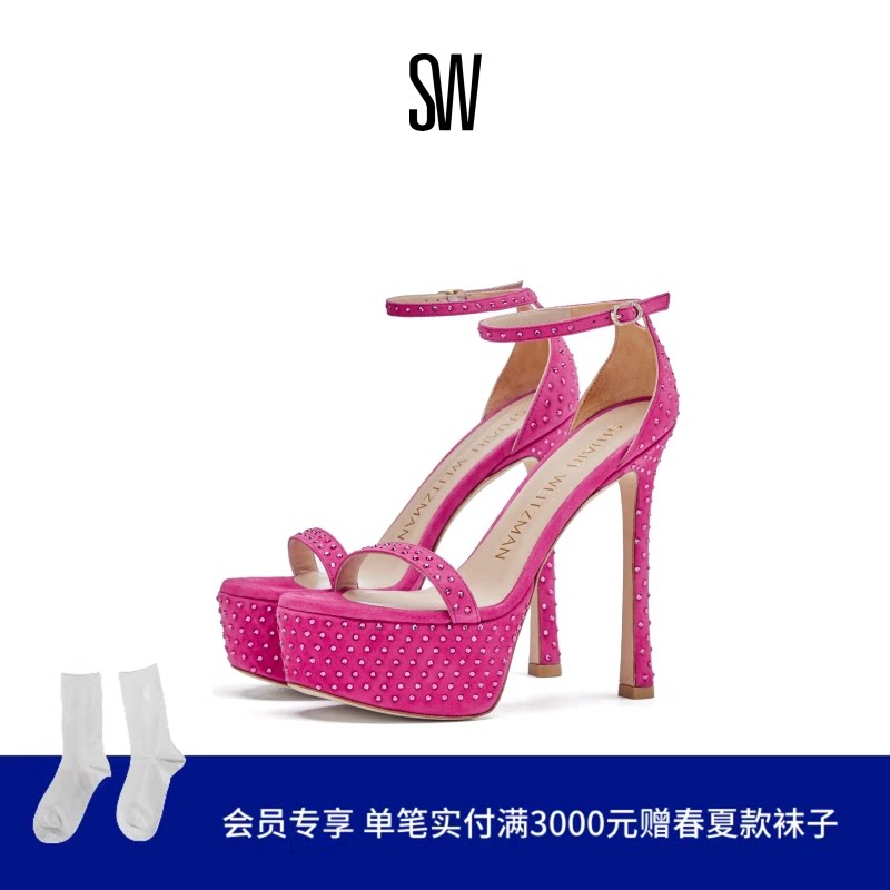SW NUDISTCURVE HOLLYWOOD SHINE SANDAL 夏季细高跟一字带凉鞋女